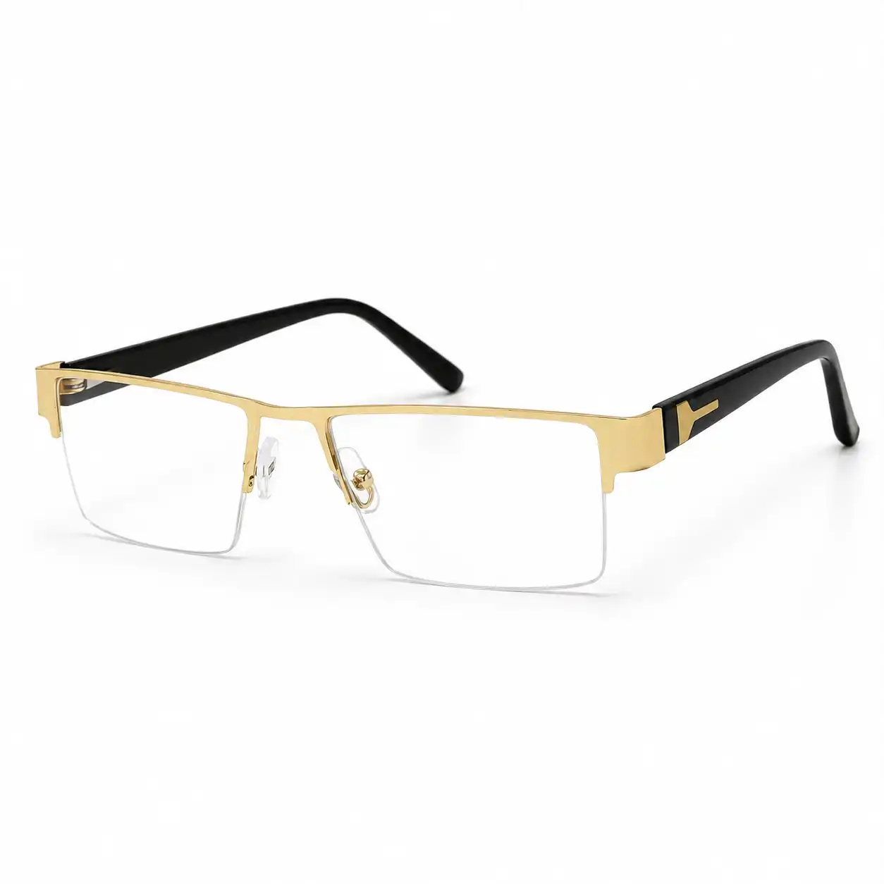 OPX-0391 Premium Gold & Black Half Rim Rectangular Frames | Optixxo