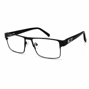 OPX-0397 Matte Black Rectangular Full Rim Metal Frames | Optixxo