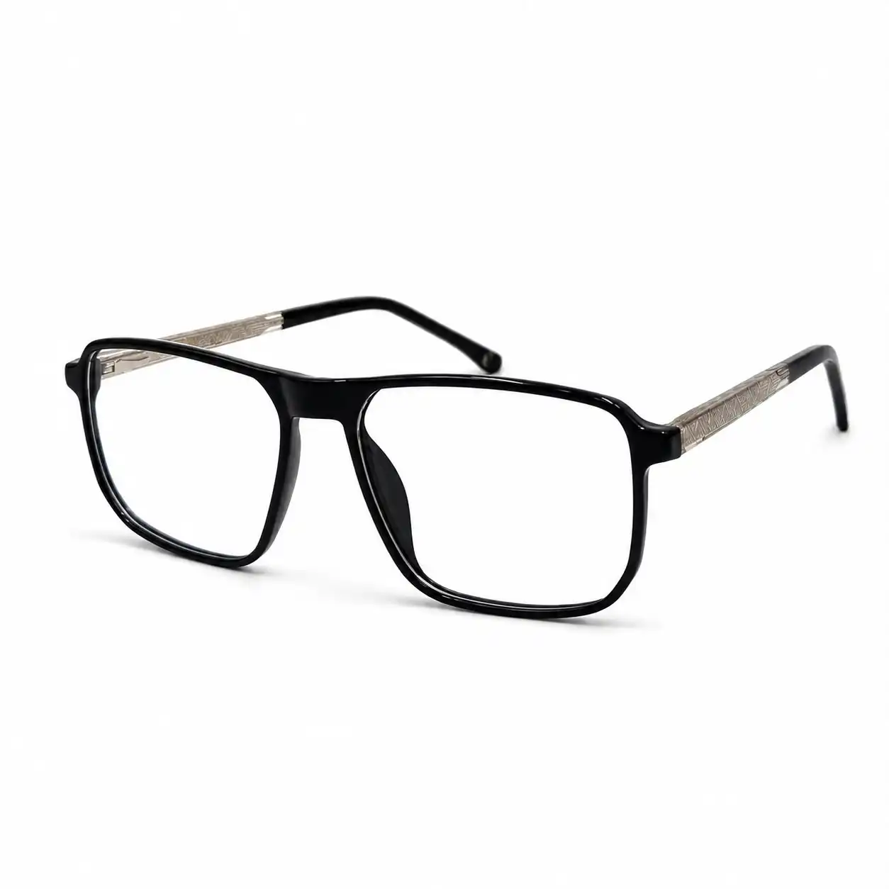 OPX-0451 Structured Navigator Spectacles for Men with Etched Metal Temples | Optixxo