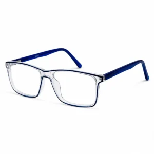 OPX-0483 Rectangular Prescription Glasses for Men with Transparent Blue Frame | Optixxo