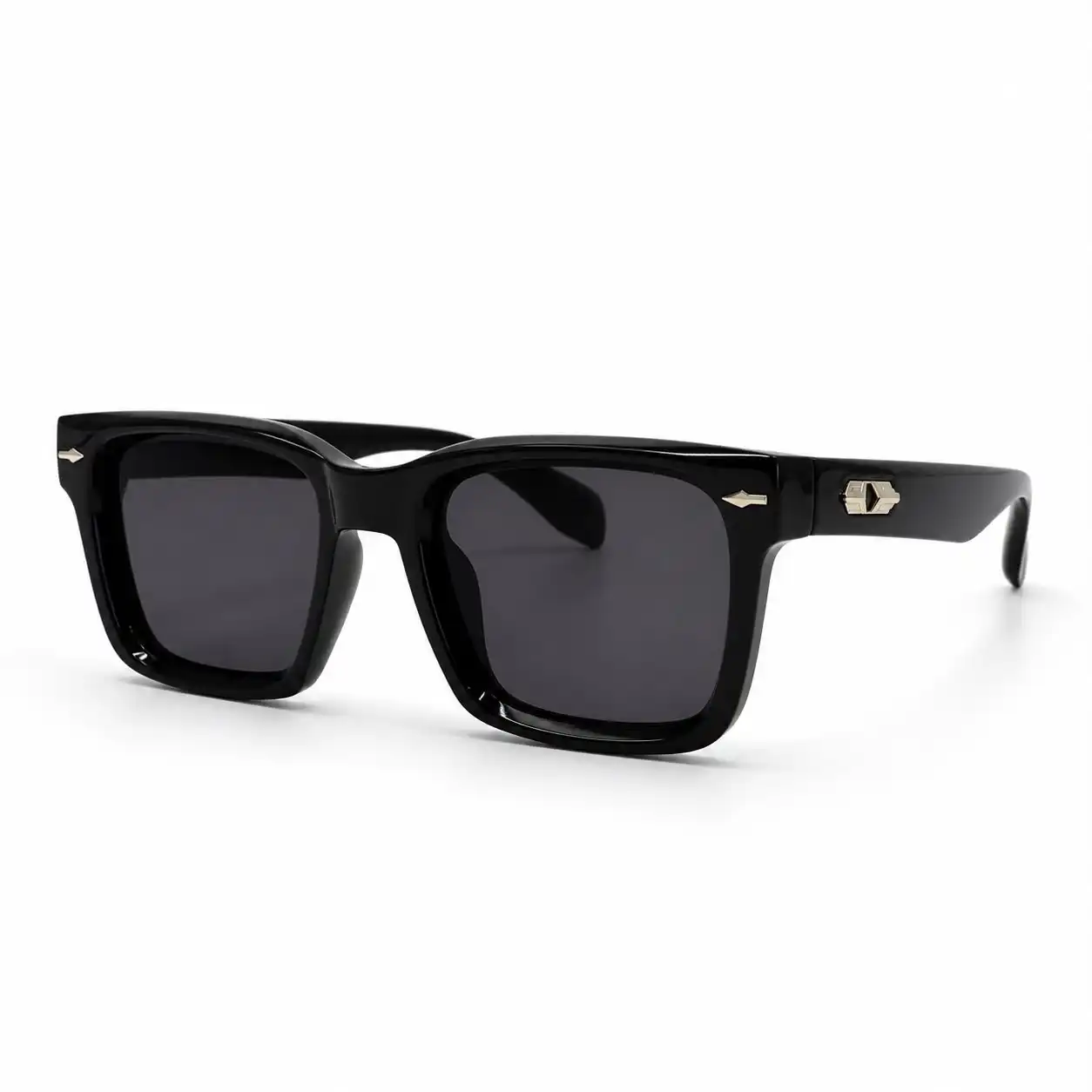 OPX-0179 Glossy Black Square Sunglasses for Men | Optixxo