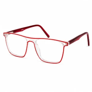 OPX-0022 Power Lenses Ready Red Spectacles for Men | Optixxo