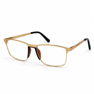OPX-0125 Golden Metal Rectangular Spectacles | Optixxo