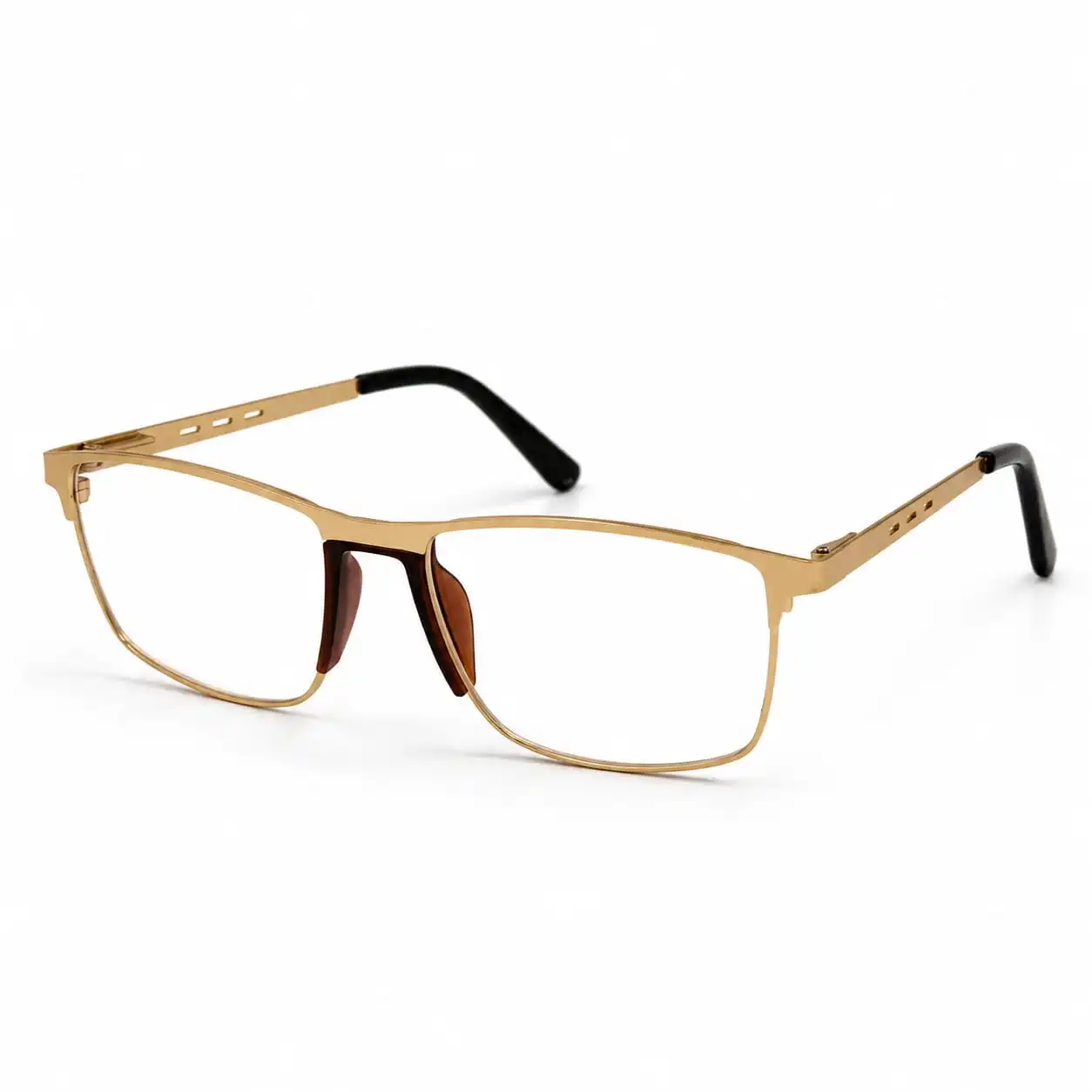 OPX-0125 Golden Metal Rectangular Spectacles | Optixxo