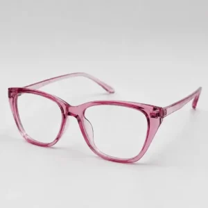OPX-0257 Translucent Pink Cat-Eye Eyeglasses | Optixxo