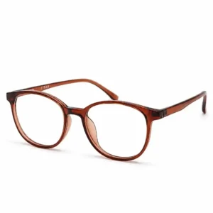 OPX-0258 Translucent Brown Round Eyeglasses | Optixxo