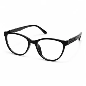OPX-0287 Kids Glossy Black Oval Glasses | Optixxo