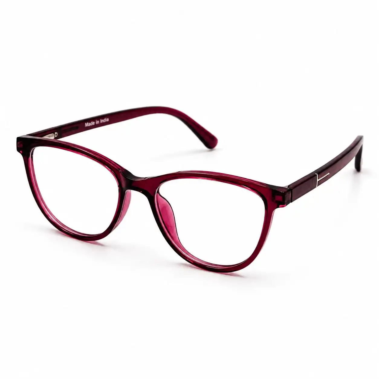 OPX-0297 Translucent Magenta Oval Eyeglasses | Optixxo