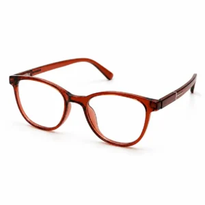 OPX-0300 Amber Brown Oval Eyeglasses | Optixxo
