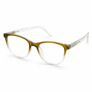 OPX-0302 Olive Gradient Oval Eyeglasses | Optixxo