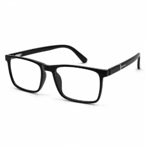 OPX-0311 Glossy Black Rectangular Eyeglasses | Optixxo