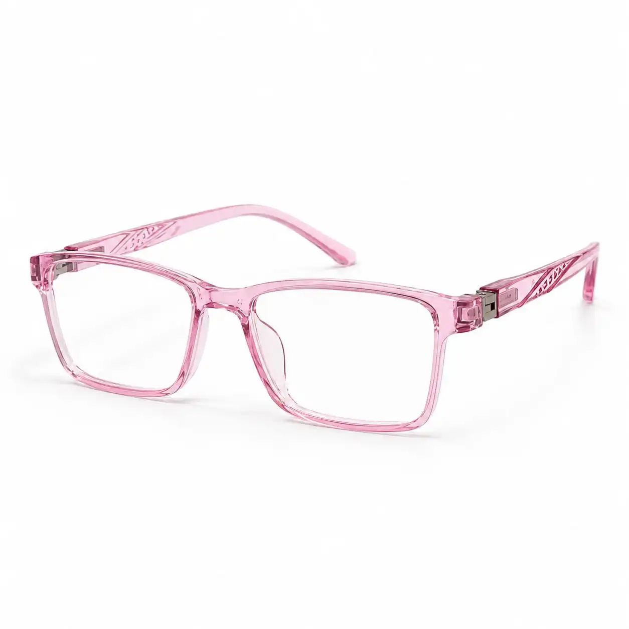 OPX-0324 Translucent Pink Rectangular Eyeglasses | Optixxo