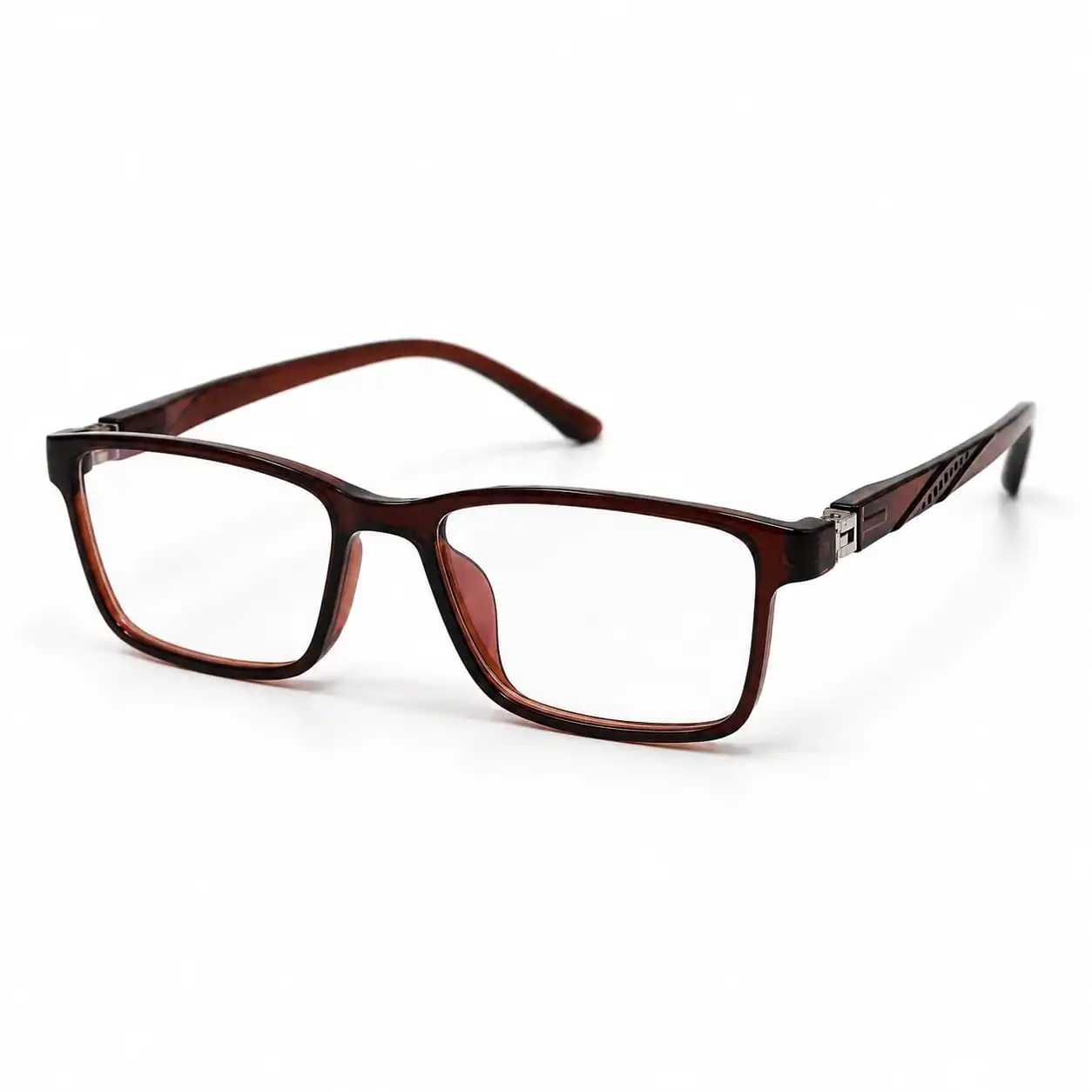 OPX-0326 Brown Translucent Rectangular Eyeglasses | Optixxo